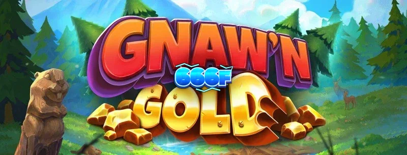 Tampilan visual slot Gnaw’n Gold dengan tema hutan dan karakter berang-berang.